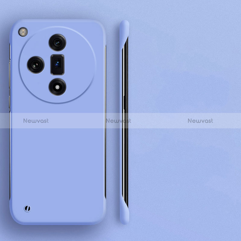 Hard Rigid Plastic Matte Finish Frameless Case Back Cover for Oppo Find X7 Ultra 5G Lavender Gray