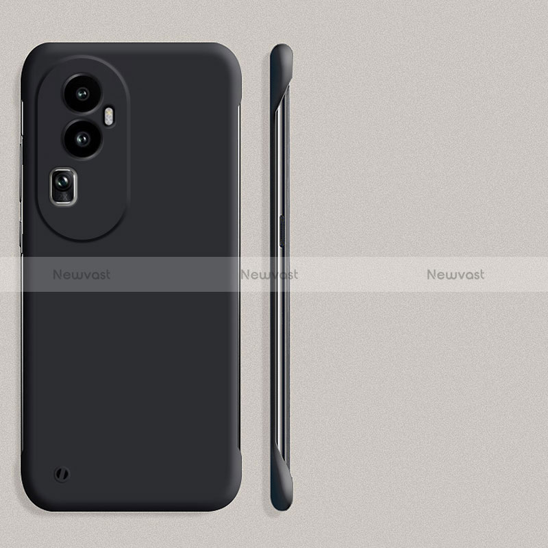 Hard Rigid Plastic Matte Finish Frameless Case Back Cover for Oppo Reno10 Pro+ Plus 5G Black