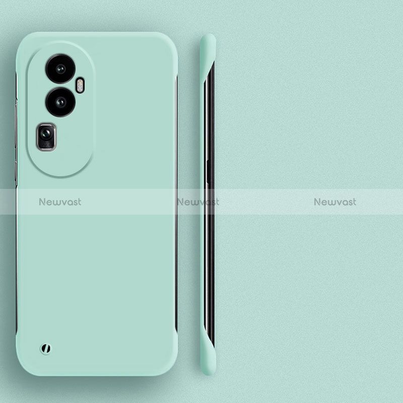 Hard Rigid Plastic Matte Finish Frameless Case Back Cover for Oppo Reno10 Pro+ Plus 5G Cyan