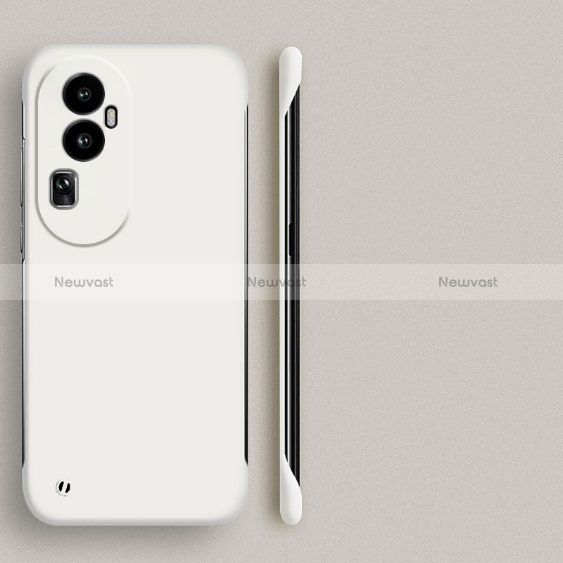 Hard Rigid Plastic Matte Finish Frameless Case Back Cover for Oppo Reno10 Pro+ Plus 5G White