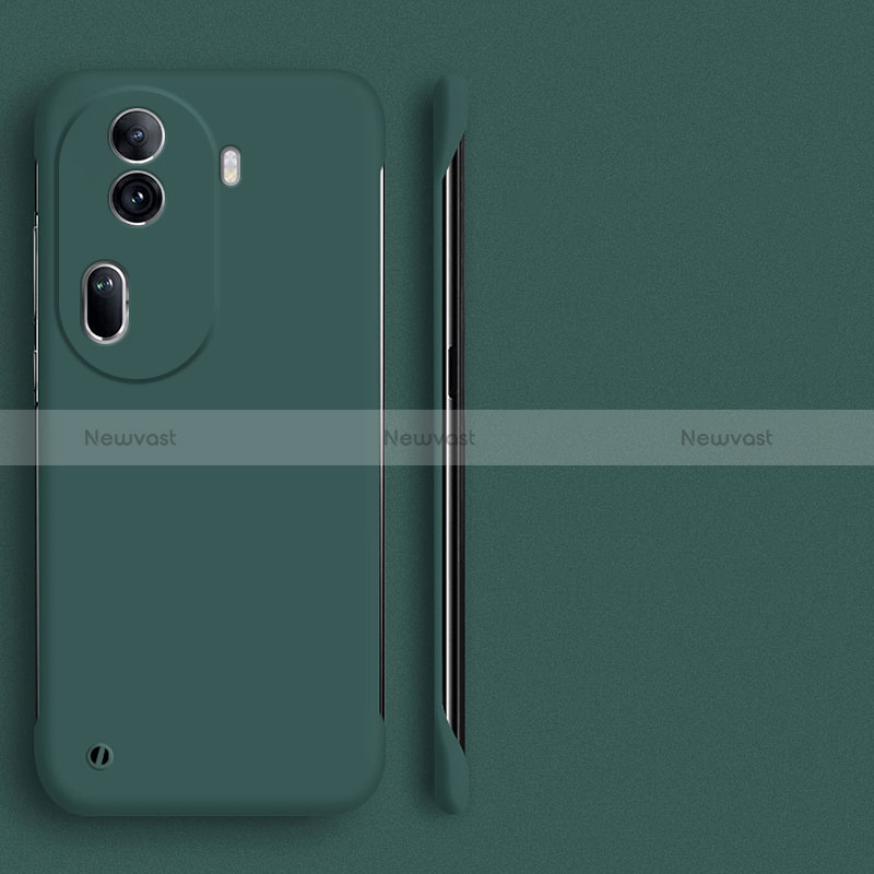 Hard Rigid Plastic Matte Finish Frameless Case Back Cover for Oppo Reno11 Pro 5G Midnight Green