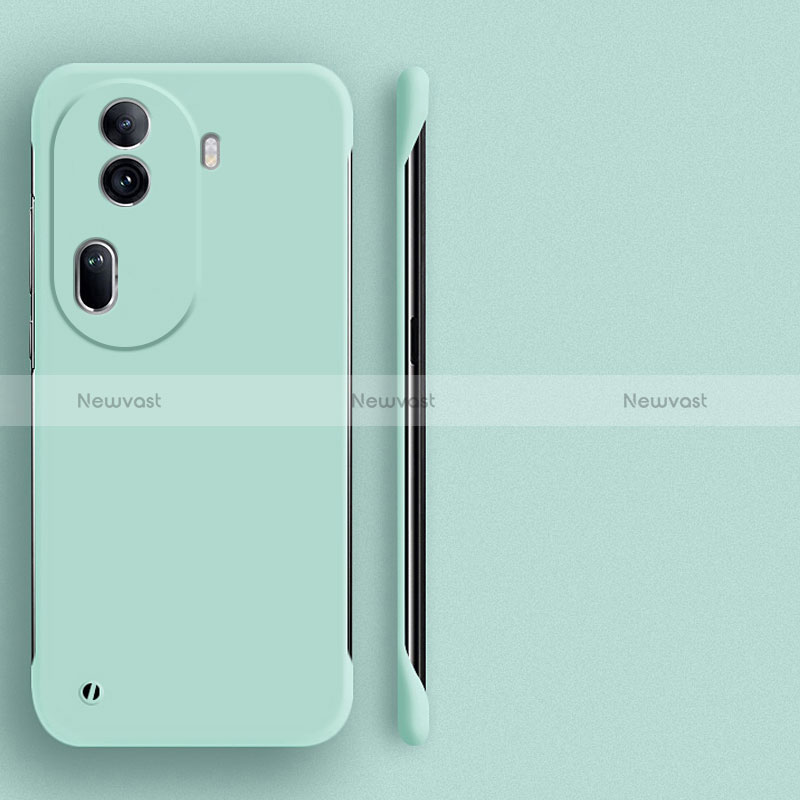 Hard Rigid Plastic Matte Finish Frameless Case Back Cover for Oppo Reno11 Pro 5G Mint Blue