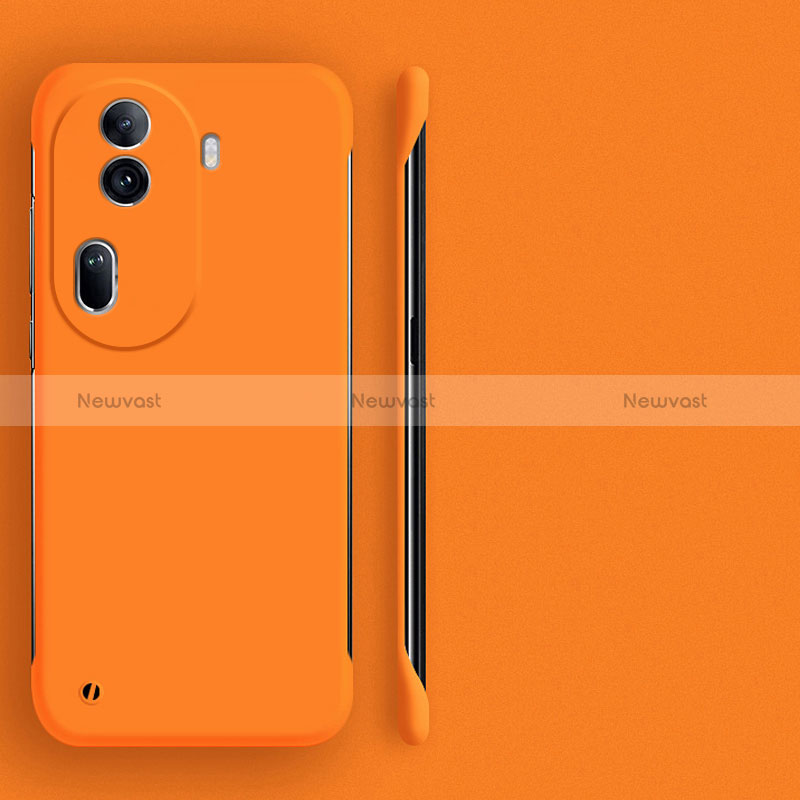 Hard Rigid Plastic Matte Finish Frameless Case Back Cover for Oppo Reno11 Pro 5G Orange