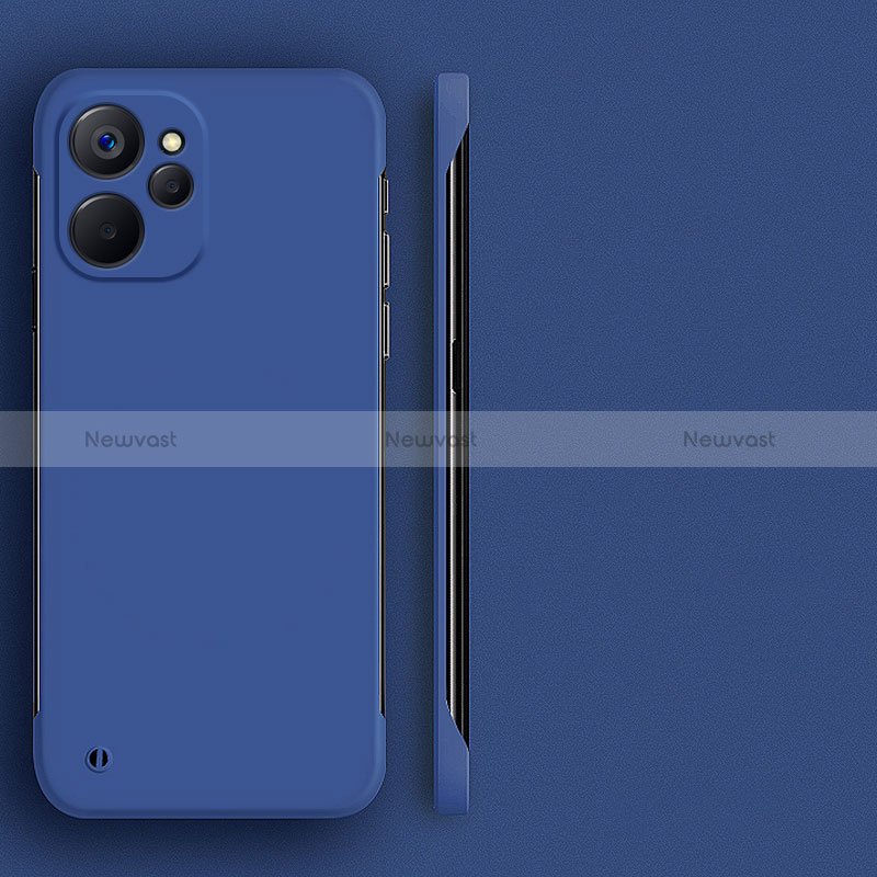 Hard Rigid Plastic Matte Finish Frameless Case Back Cover for Realme 10T 5G Blue