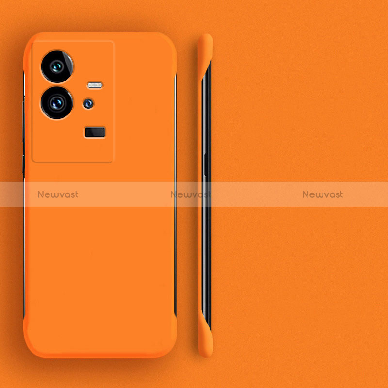 Hard Rigid Plastic Matte Finish Frameless Case Back Cover for Vivo iQOO 11 5G Orange