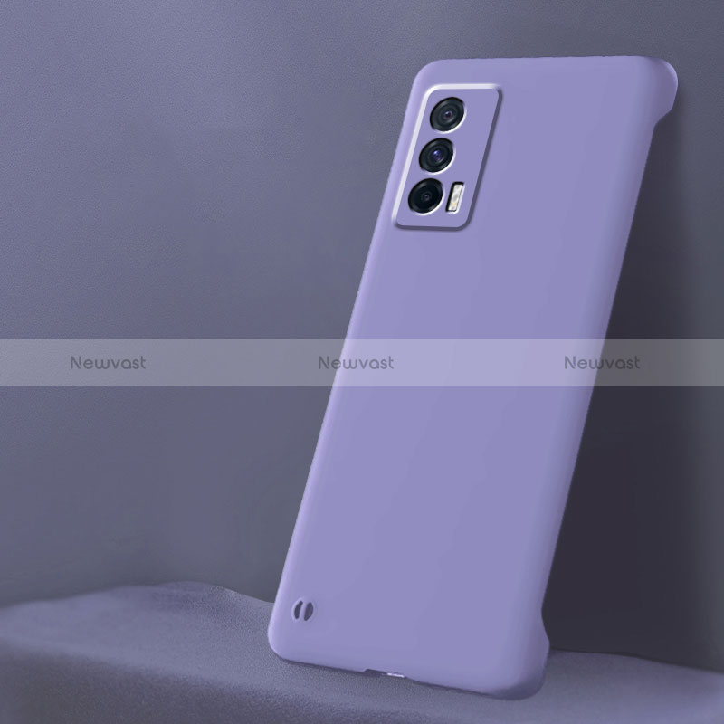 Hard Rigid Plastic Matte Finish Frameless Case Back Cover for Vivo iQOO 7 India 5G Clove Purple