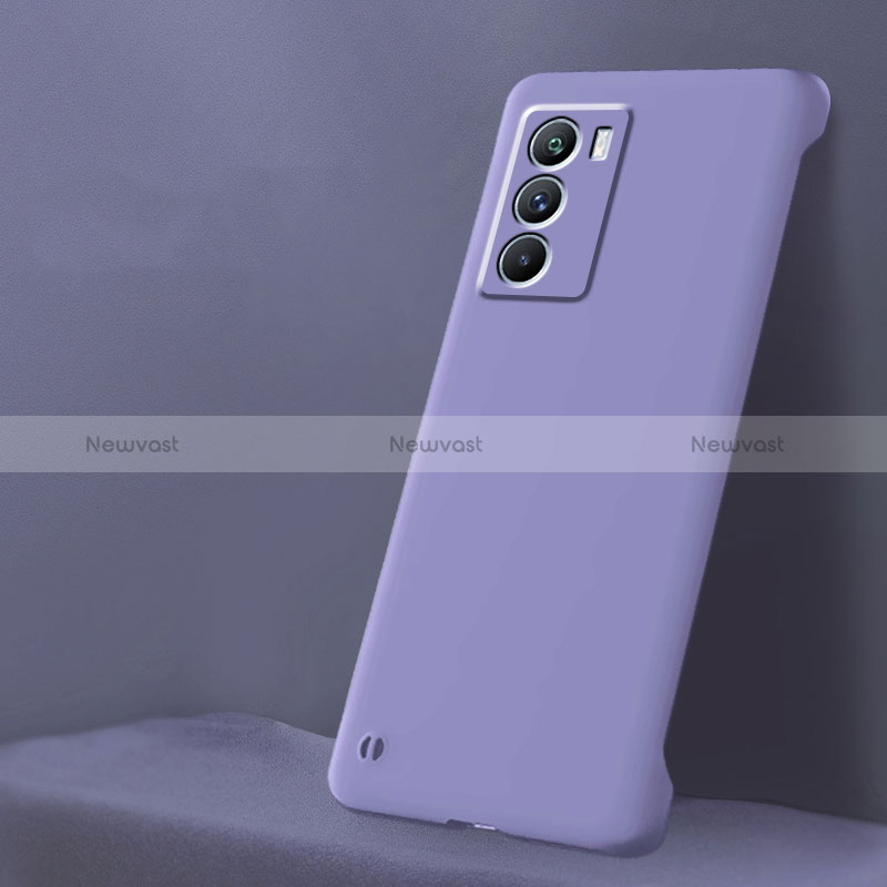 Hard Rigid Plastic Matte Finish Frameless Case Back Cover for Vivo iQOO 9 SE 5G Clove Purple