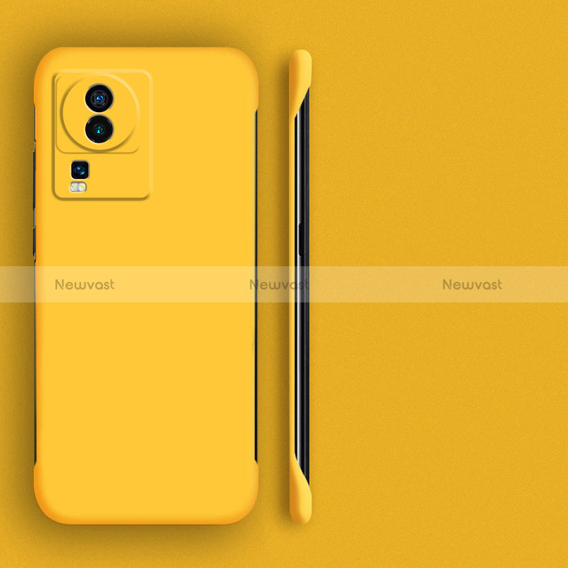 Hard Rigid Plastic Matte Finish Frameless Case Back Cover for Vivo iQOO Neo7 SE Yellow