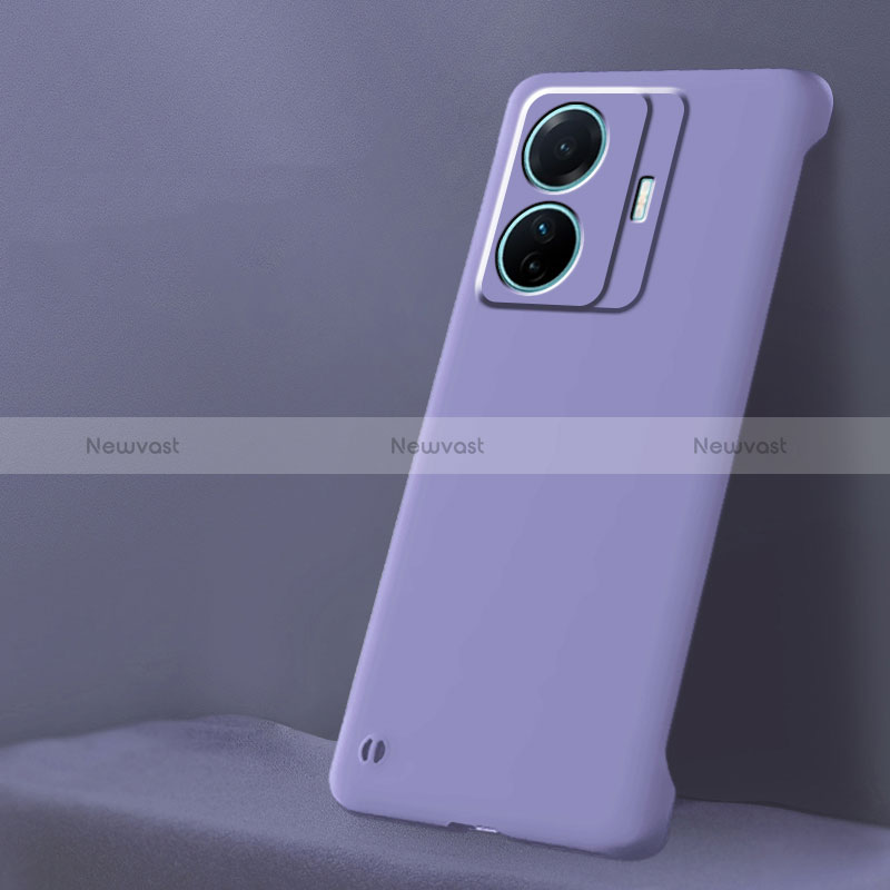 Hard Rigid Plastic Matte Finish Frameless Case Back Cover for Vivo iQOO Z6 Pro 5G Clove Purple