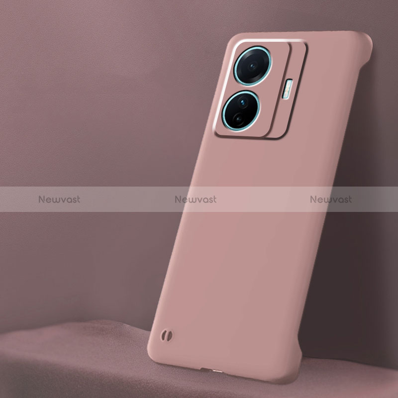 Hard Rigid Plastic Matte Finish Frameless Case Back Cover for Vivo iQOO Z6 Pro 5G Pink