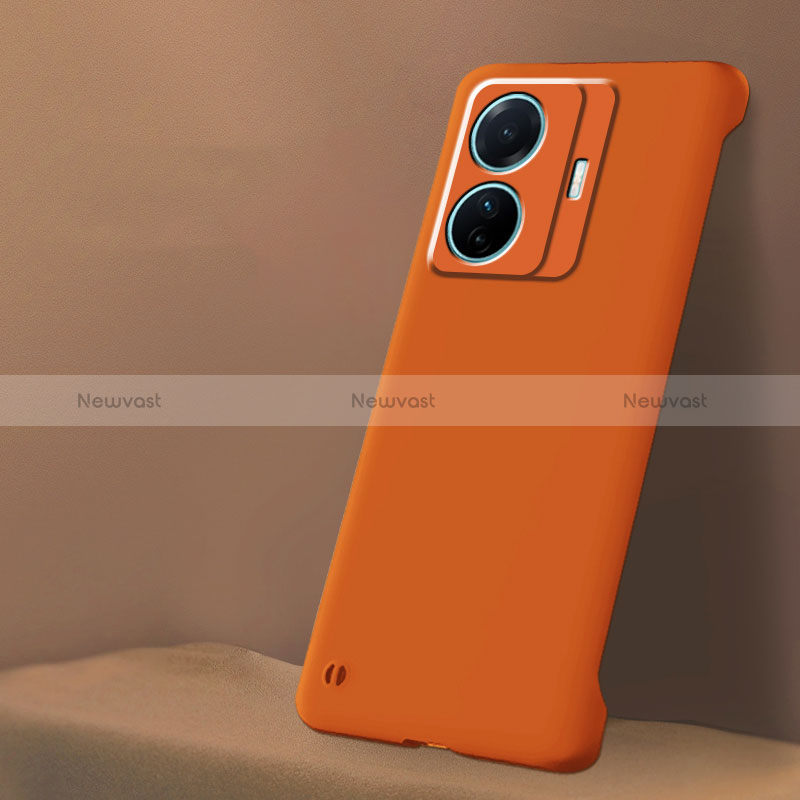 Hard Rigid Plastic Matte Finish Frameless Case Back Cover for Vivo T1 5G Orange