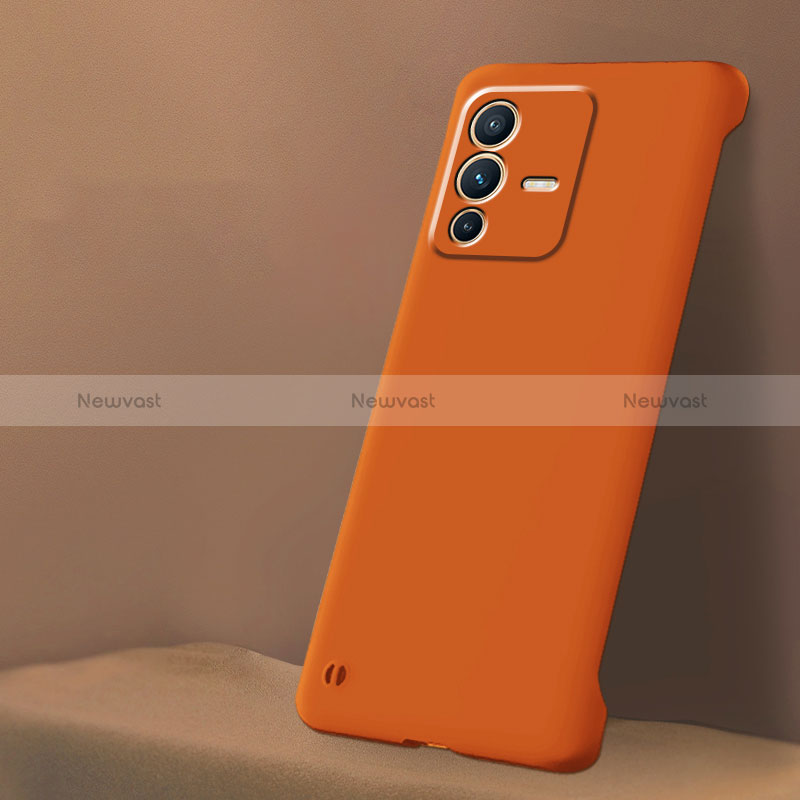 Hard Rigid Plastic Matte Finish Frameless Case Back Cover for Vivo V23 5G Orange