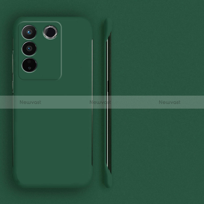 Hard Rigid Plastic Matte Finish Frameless Case Back Cover for Vivo V27 Pro 5G Midnight Green