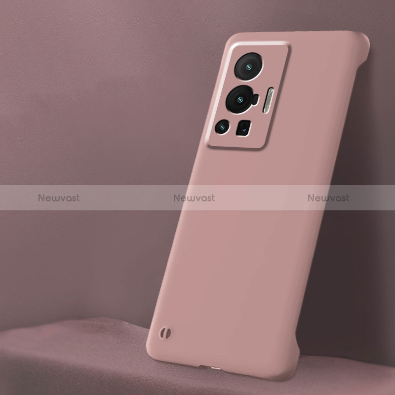 Hard Rigid Plastic Matte Finish Frameless Case Back Cover for Vivo X70 Pro 5G Pink