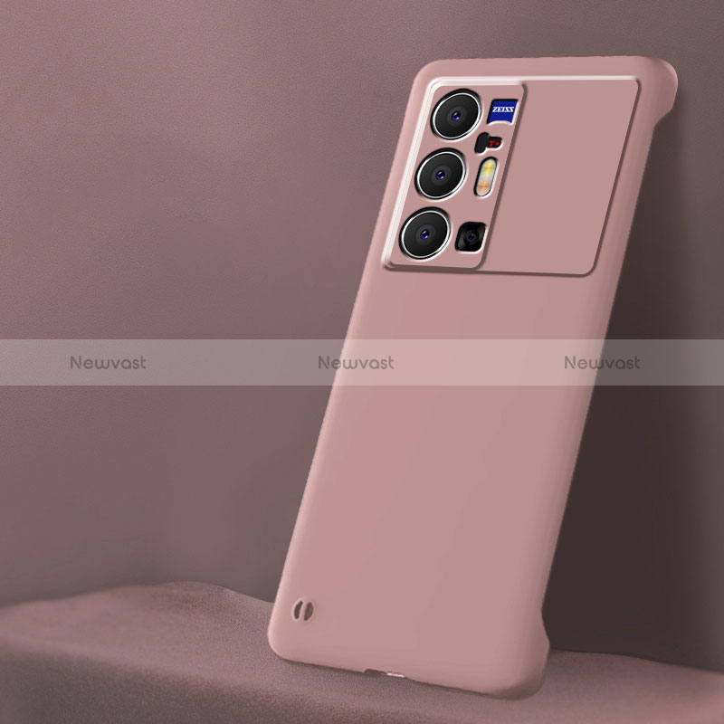 Hard Rigid Plastic Matte Finish Frameless Case Back Cover for Vivo X70 Pro+ Plus 5G Pink