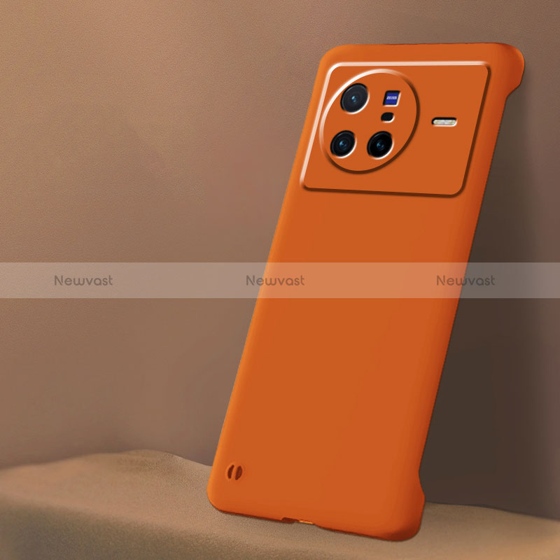 Hard Rigid Plastic Matte Finish Frameless Case Back Cover for Vivo X80 5G Orange