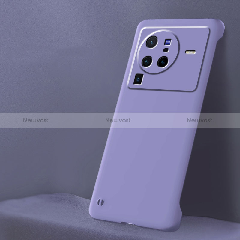 Hard Rigid Plastic Matte Finish Frameless Case Back Cover for Vivo X80 Pro 5G Clove Purple