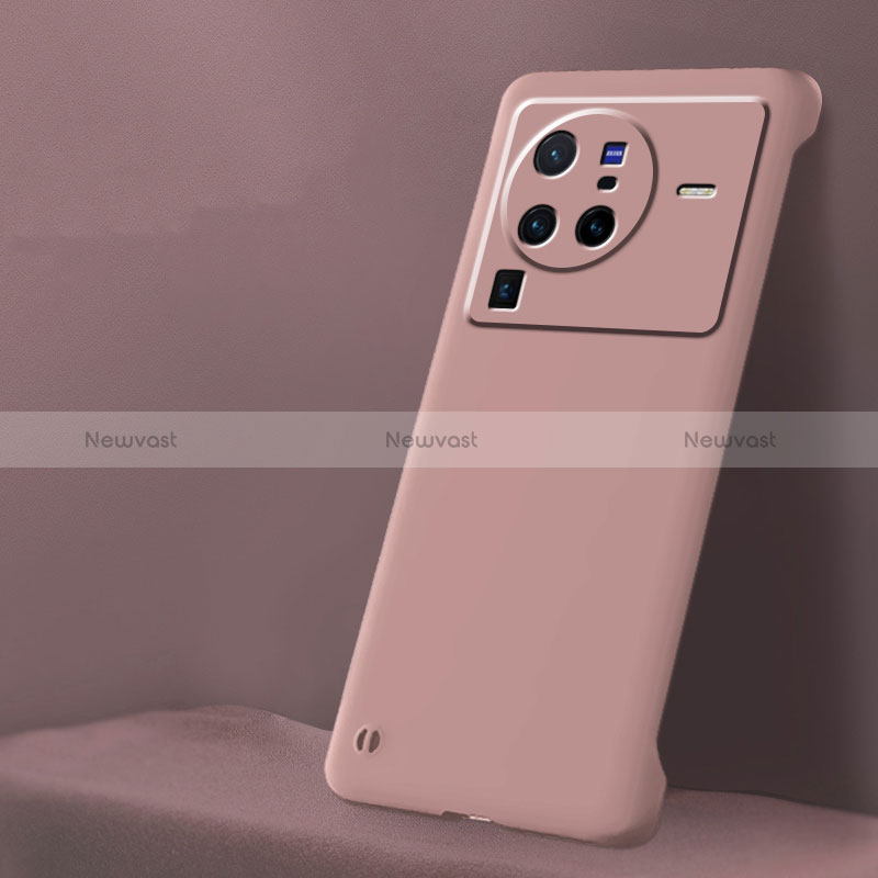 Hard Rigid Plastic Matte Finish Frameless Case Back Cover for Vivo X80 Pro 5G Pink