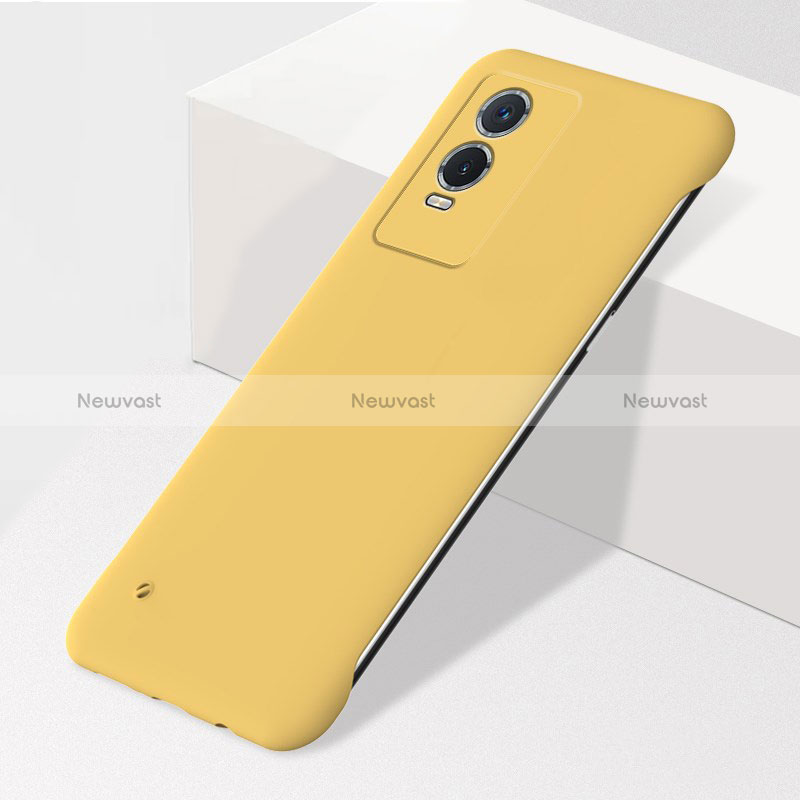 Hard Rigid Plastic Matte Finish Frameless Case Back Cover for Vivo Y74s 5G Yellow