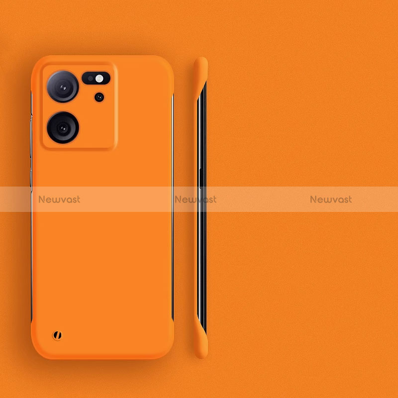 Hard Rigid Plastic Matte Finish Frameless Case Back Cover for Xiaomi Mi 13T 5G Orange