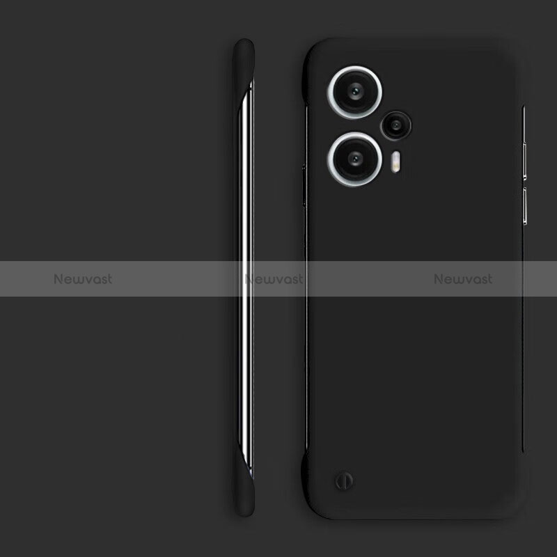 Hard Rigid Plastic Matte Finish Frameless Case Back Cover for Xiaomi Poco F5 5G Black