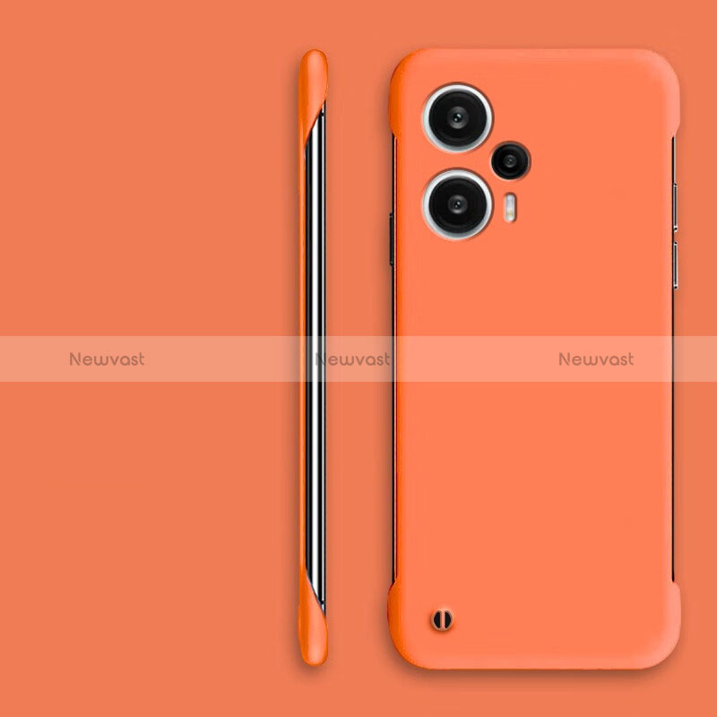 Hard Rigid Plastic Matte Finish Frameless Case Back Cover for Xiaomi Poco F5 5G Orange