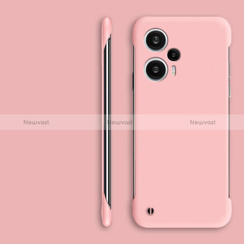 Hard Rigid Plastic Matte Finish Frameless Case Back Cover for Xiaomi Poco F5 5G Pink