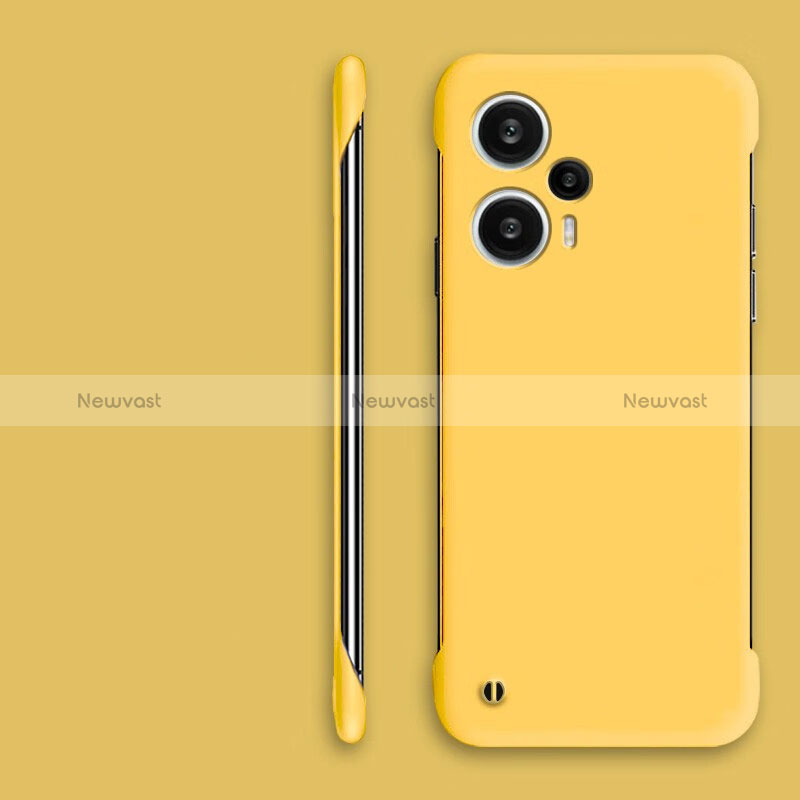 Hard Rigid Plastic Matte Finish Frameless Case Back Cover for Xiaomi Poco F5 5G Yellow