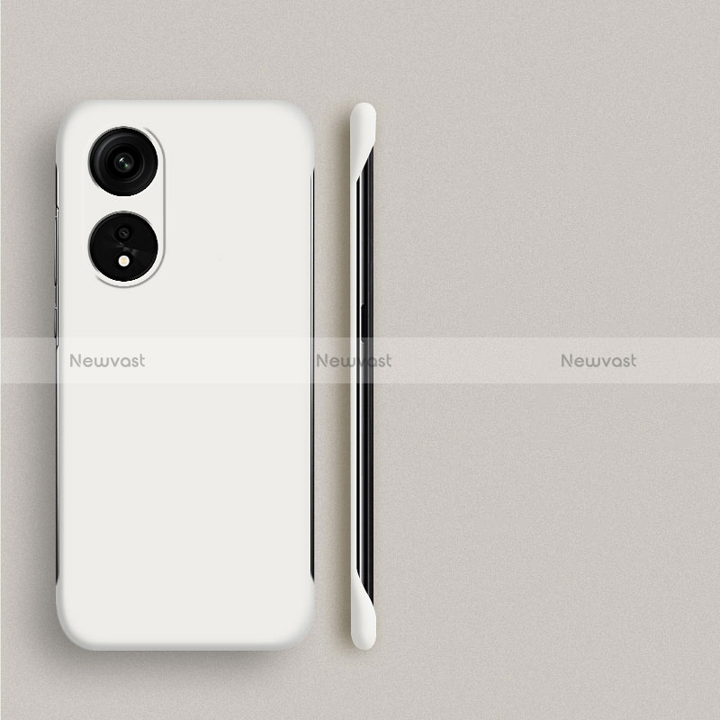 Hard Rigid Plastic Matte Finish Frameless Case Back Cover P01 for Oppo A58 4G White