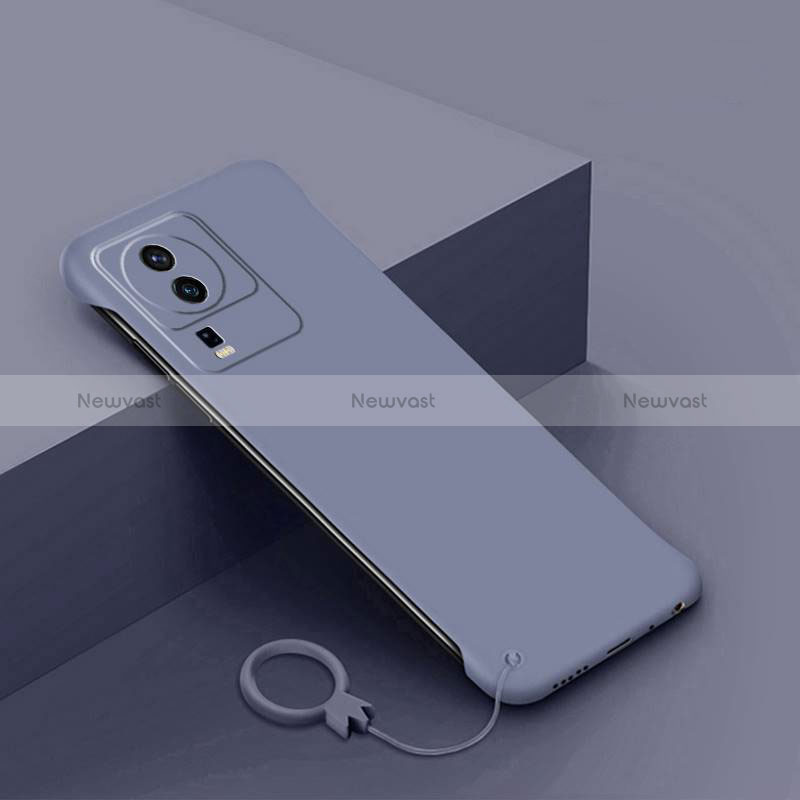 Hard Rigid Plastic Matte Finish Frameless Case Back Cover P01 for Vivo iQOO Neo7 SE Lavender Gray