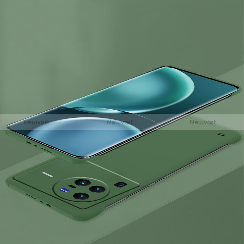 Hard Rigid Plastic Matte Finish Frameless Case Back Cover P01 for Vivo X80 5G Midnight Green