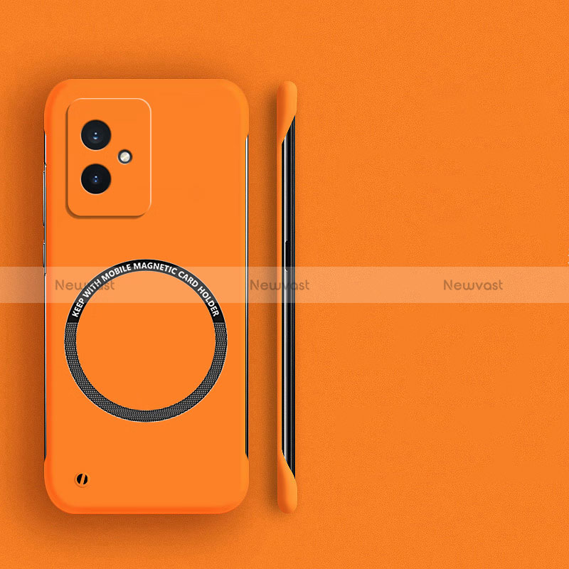 Hard Rigid Plastic Matte Finish Frameless Case Back Cover with Mag-Safe Magnetic for Huawei Honor 100 5G Orange