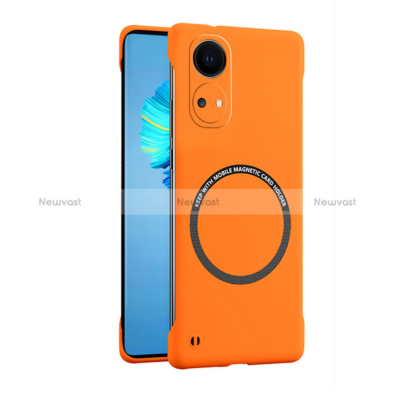 Hard Rigid Plastic Matte Finish Frameless Case Back Cover with Mag-Safe Magnetic for Huawei Honor X7 Orange