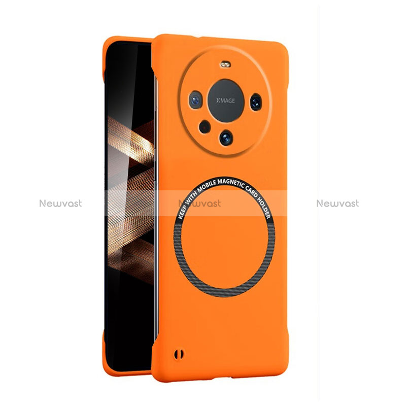 Hard Rigid Plastic Matte Finish Frameless Case Back Cover with Mag-Safe Magnetic for Huawei Mate 60 Pro+ Plus Orange