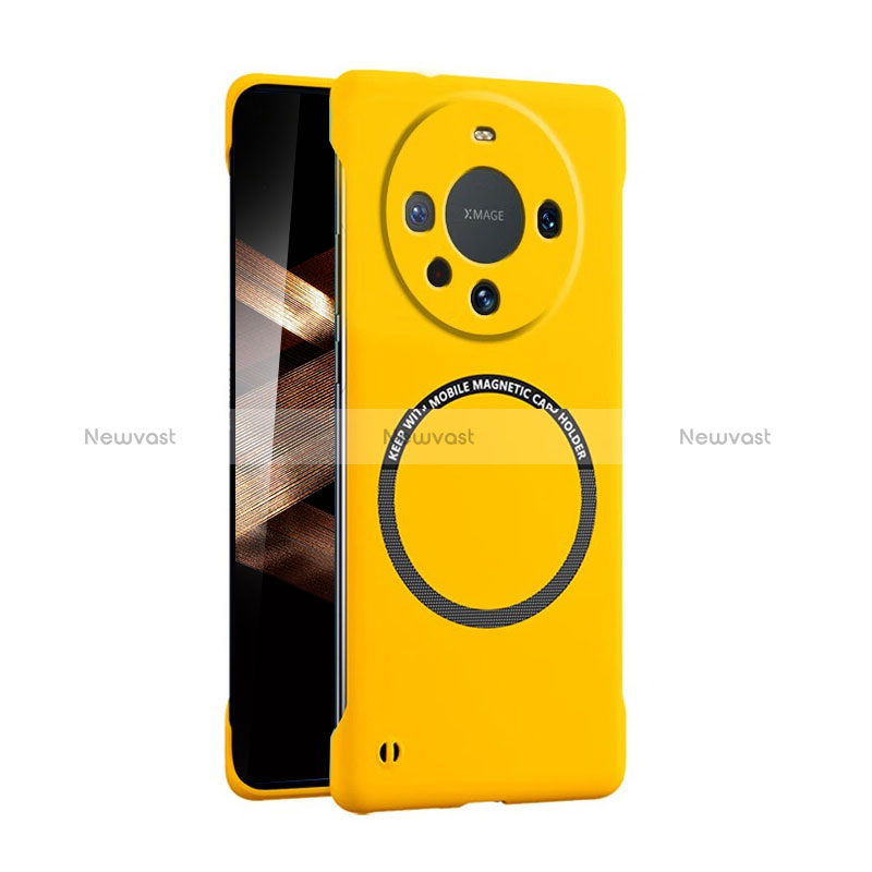 Hard Rigid Plastic Matte Finish Frameless Case Back Cover with Mag-Safe Magnetic for Huawei Mate 60 Pro Yellow