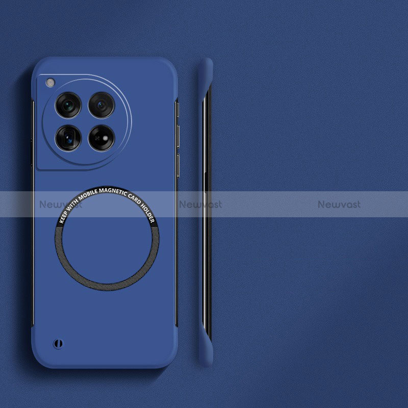 Hard Rigid Plastic Matte Finish Frameless Case Back Cover with Mag-Safe Magnetic for OnePlus 12R 5G Blue
