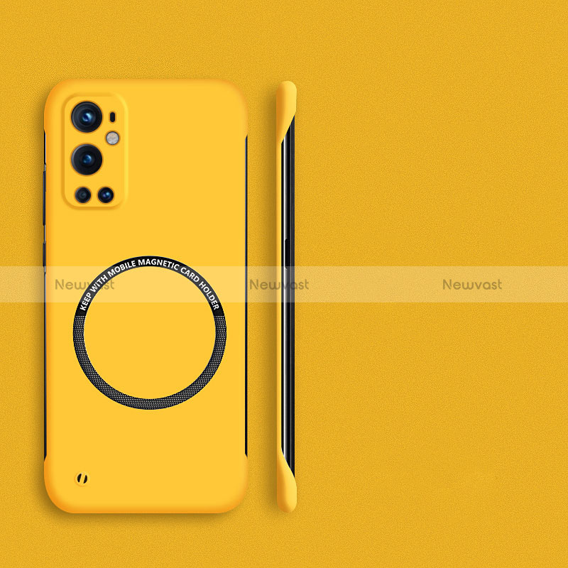 Hard Rigid Plastic Matte Finish Frameless Case Back Cover with Mag-Safe Magnetic for OnePlus 9 Pro 5G Yellow