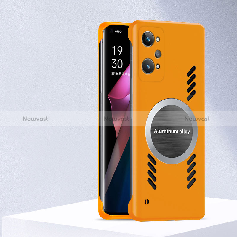 Hard Rigid Plastic Matte Finish Frameless Case Back Cover with Mag-Safe Magnetic for Realme GT Neo 3T 5G Yellow