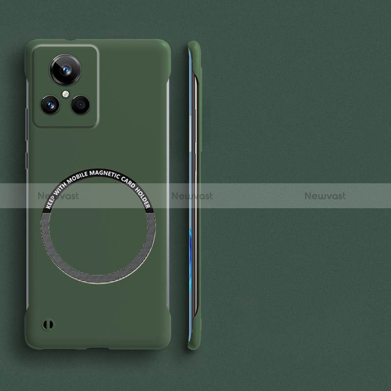 Hard Rigid Plastic Matte Finish Frameless Case Back Cover with Mag-Safe Magnetic for Realme GT Neo3 5G Midnight Green