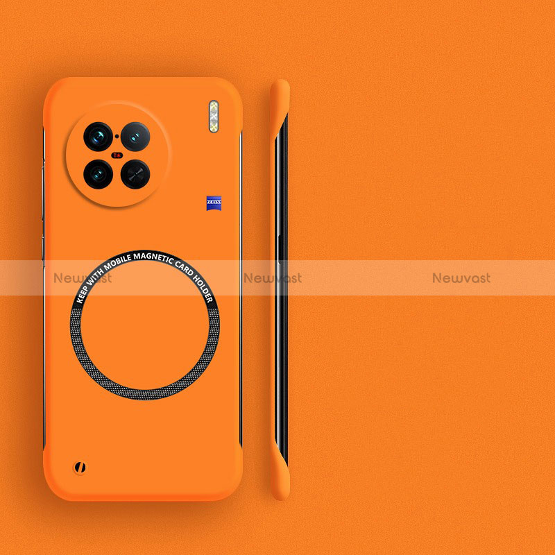 Hard Rigid Plastic Matte Finish Frameless Case Back Cover with Mag-Safe Magnetic for Vivo X90 5G Orange