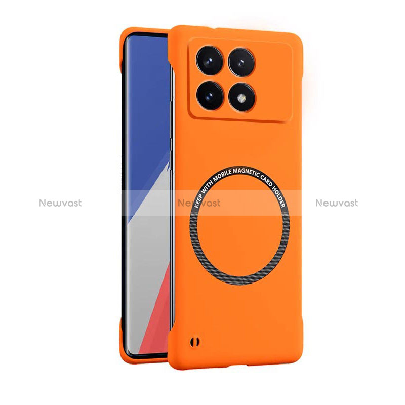 Hard Rigid Plastic Matte Finish Frameless Case Back Cover with Mag-Safe Magnetic for Xiaomi Redmi K70 5G Orange