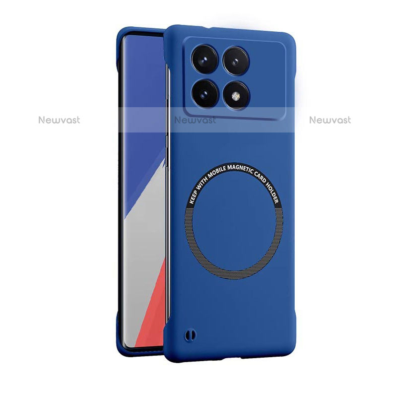 Hard Rigid Plastic Matte Finish Frameless Case Back Cover with Mag-Safe Magnetic for Xiaomi Redmi K70E 5G Blue