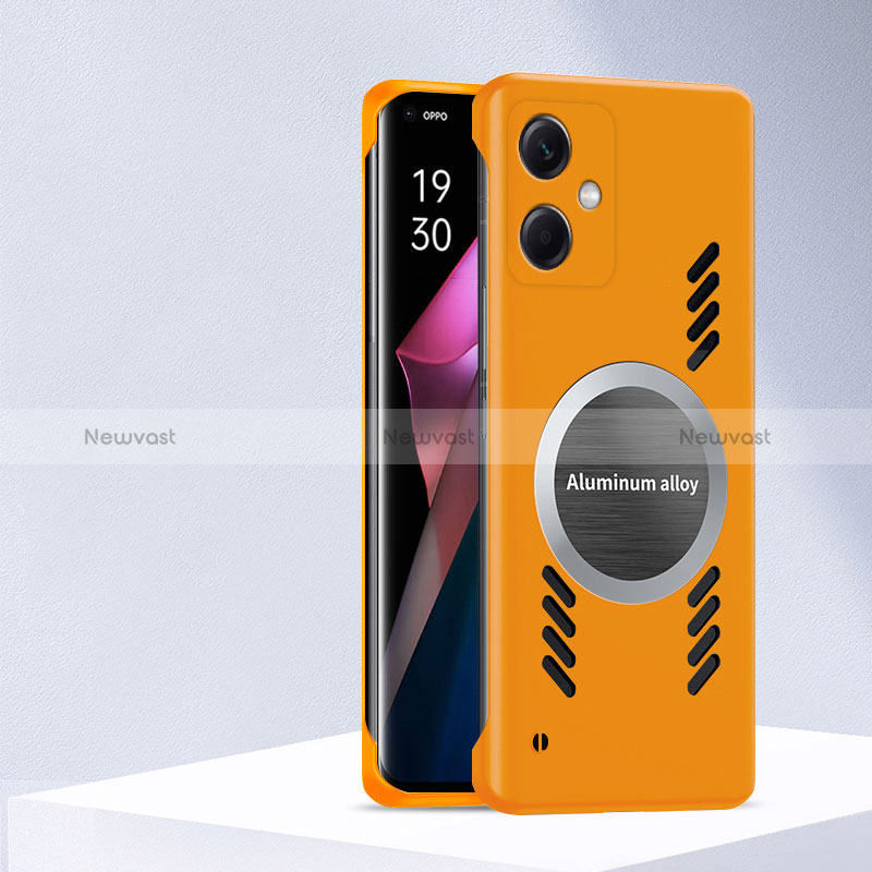 Hard Rigid Plastic Matte Finish Frameless Case Back Cover with Mag-Safe Magnetic for Xiaomi Redmi Note 12R Pro 5G Yellow