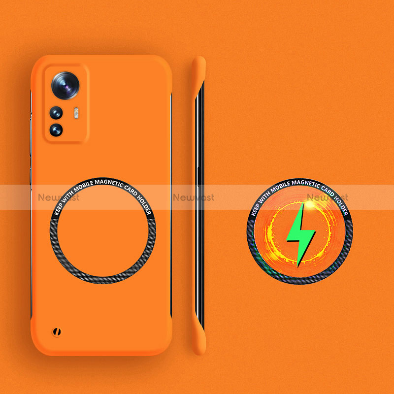 Hard Rigid Plastic Matte Finish Frameless Case Back Cover with Mag-Safe Magnetic for Xiaomi Redmi Note 12S Orange