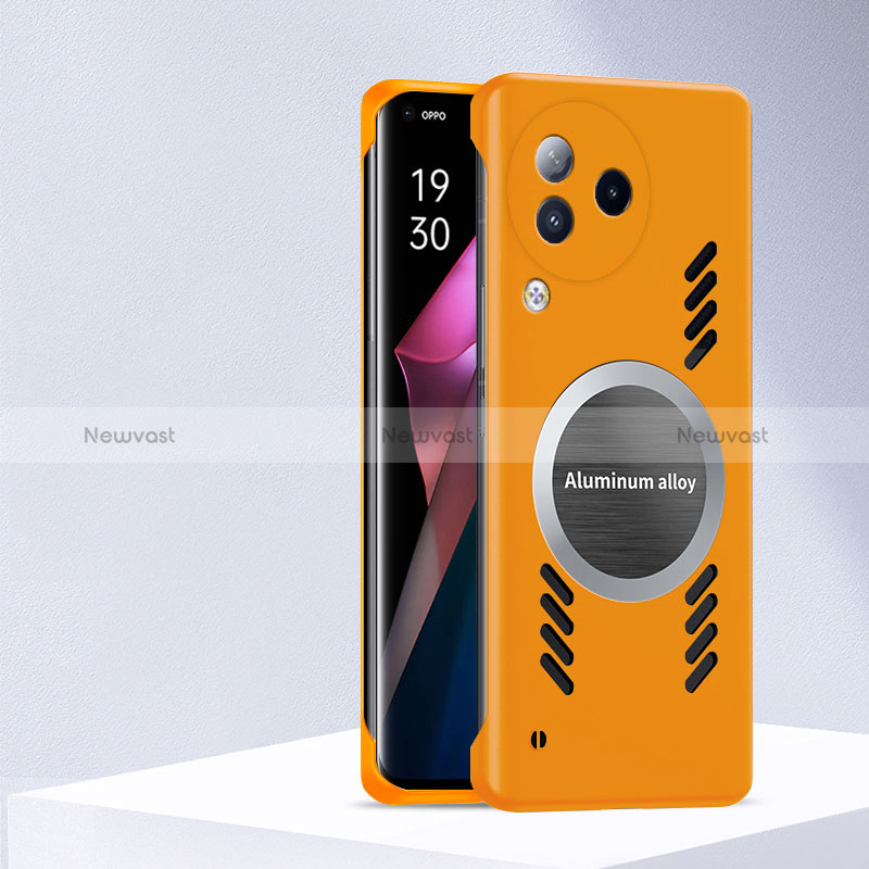 Hard Rigid Plastic Matte Finish Frameless Case Back Cover with Mag-Safe Magnetic S01 for Xiaomi Civi 3 5G Orange