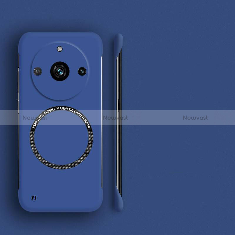 Hard Rigid Plastic Matte Finish Frameless Case Back Cover with Mag-Safe Magnetic S02 for Realme 11 Pro 5G Blue