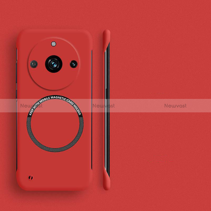 Hard Rigid Plastic Matte Finish Frameless Case Back Cover with Mag-Safe Magnetic S02 for Realme 11 Pro 5G Red