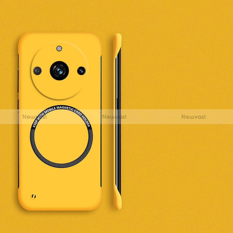 Hard Rigid Plastic Matte Finish Frameless Case Back Cover with Mag-Safe Magnetic S02 for Realme 11 Pro+ Plus 5G Yellow