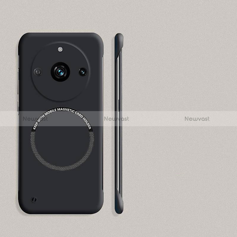 Hard Rigid Plastic Matte Finish Frameless Case Back Cover with Mag-Safe Magnetic S02 for Realme Narzo 60 Pro 5G Black