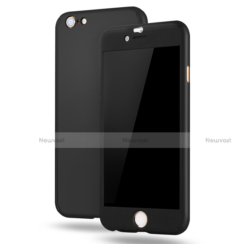 Hard Rigid Plastic Matte Finish Front and Back Case 360 Degrees Cover M02 for Apple iPhone 6 Plus Black